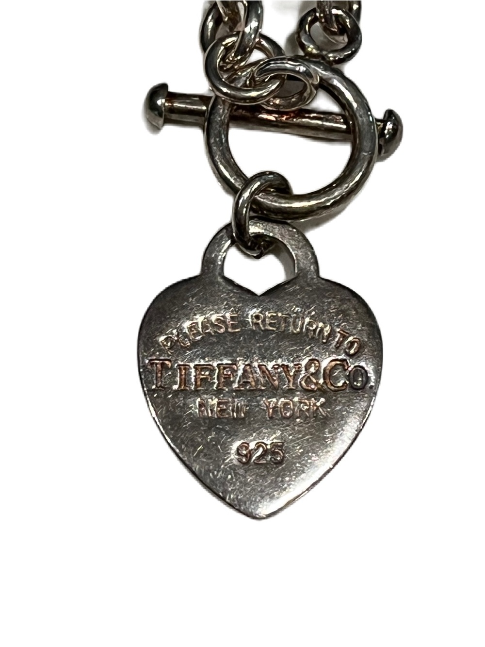 Tiffany @ Co. sterling silver toggle bracelet heart charm